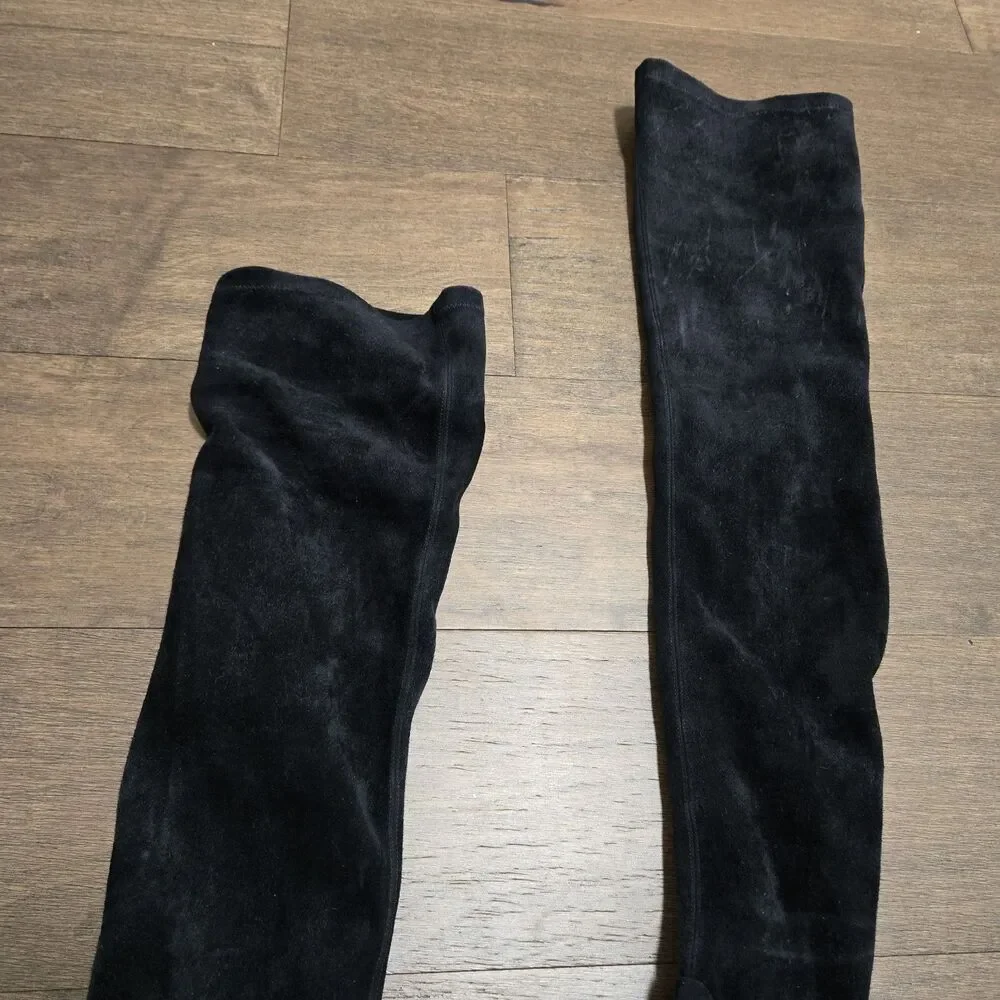Le Silla Leather Black Over The Knee Suede Boots Size 40